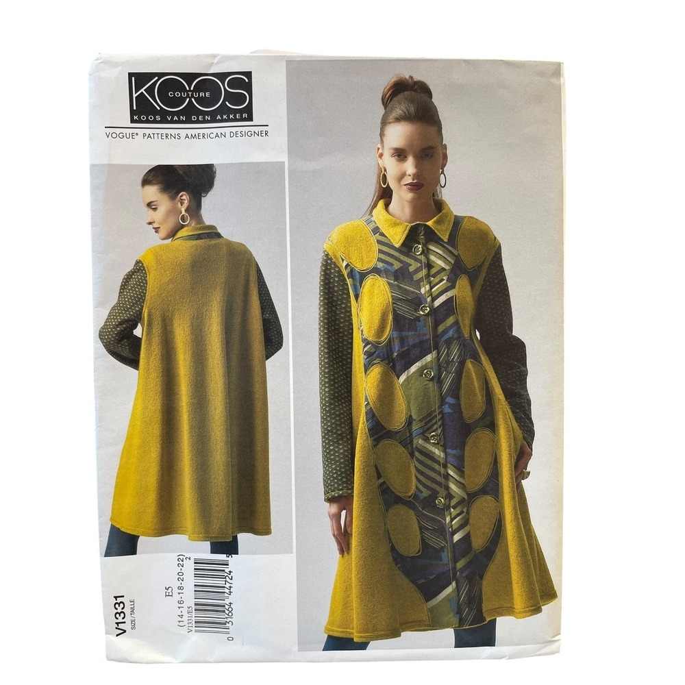 Vogue V1331 Koos Van Den Akker Coat Size 14-22 Avant-Garde Fashion